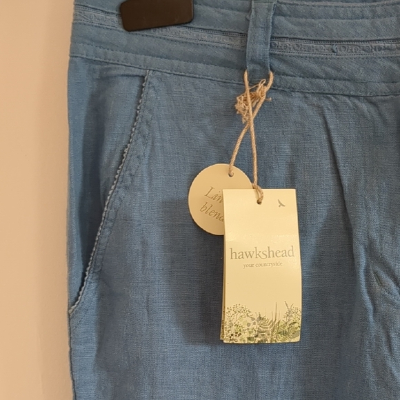 🇬🇧 NWT Blue Linen-Blend Capris - Picture 5 of 5